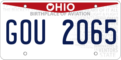 OH license plate GOU2065
