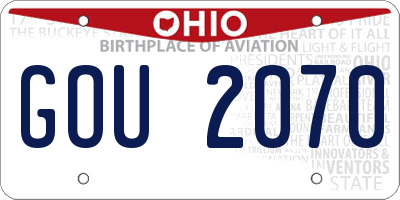 OH license plate GOU2070