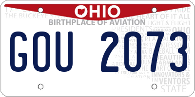 OH license plate GOU2073
