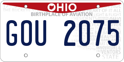 OH license plate GOU2075