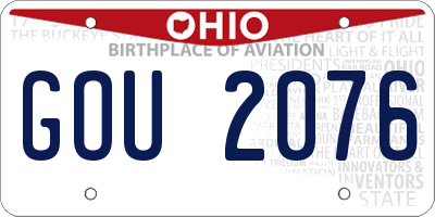 OH license plate GOU2076