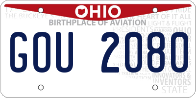 OH license plate GOU2080