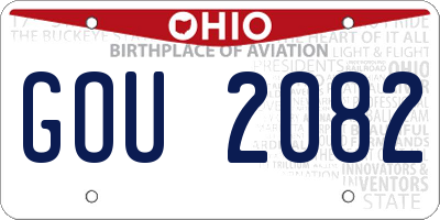 OH license plate GOU2082