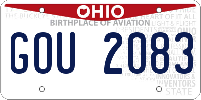 OH license plate GOU2083