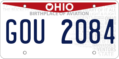 OH license plate GOU2084