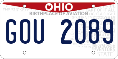 OH license plate GOU2089
