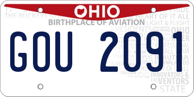 OH license plate GOU2091