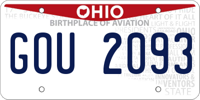 OH license plate GOU2093