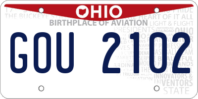OH license plate GOU2102