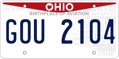 OH license plate GOU2104