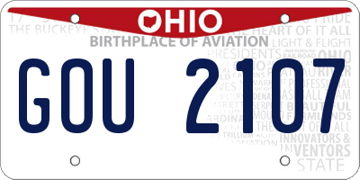 OH license plate GOU2107