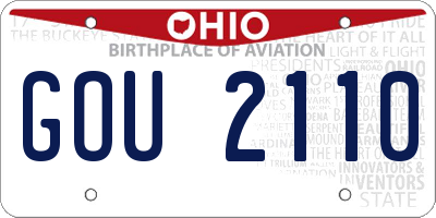 OH license plate GOU2110
