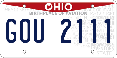 OH license plate GOU2111