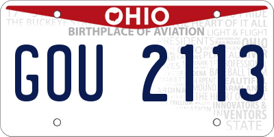 OH license plate GOU2113