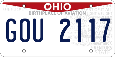 OH license plate GOU2117