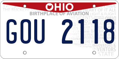 OH license plate GOU2118