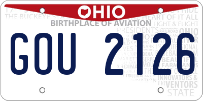 OH license plate GOU2126