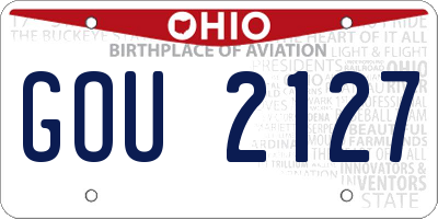 OH license plate GOU2127