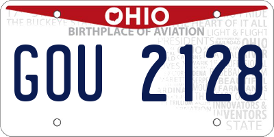 OH license plate GOU2128