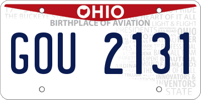 OH license plate GOU2131