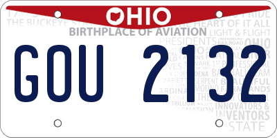 OH license plate GOU2132