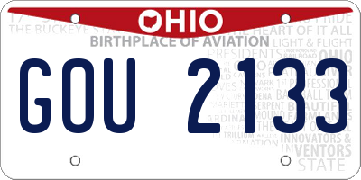 OH license plate GOU2133