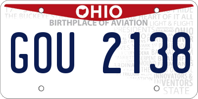 OH license plate GOU2138
