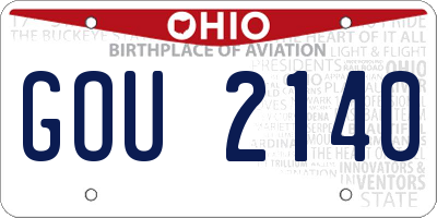 OH license plate GOU2140