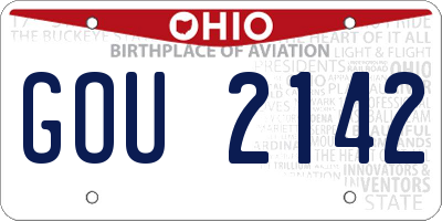 OH license plate GOU2142