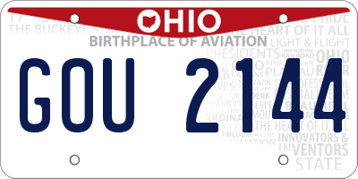 OH license plate GOU2144