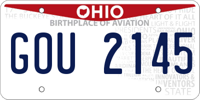 OH license plate GOU2145