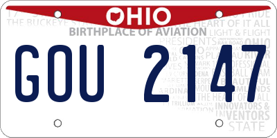 OH license plate GOU2147