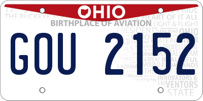 OH license plate GOU2152
