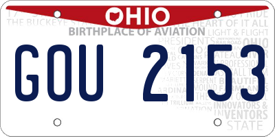OH license plate GOU2153