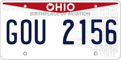 OH license plate GOU2156