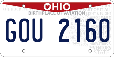 OH license plate GOU2160