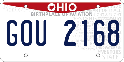 OH license plate GOU2168