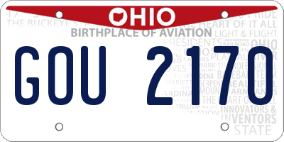 OH license plate GOU2170