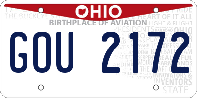 OH license plate GOU2172