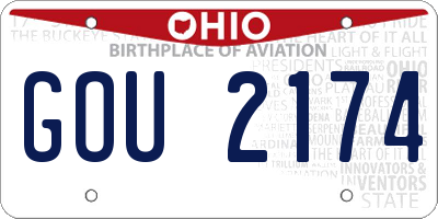 OH license plate GOU2174