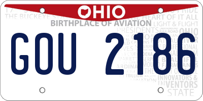 OH license plate GOU2186
