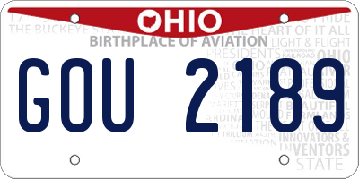 OH license plate GOU2189