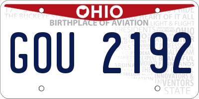OH license plate GOU2192