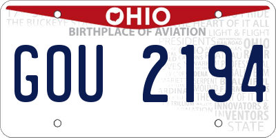 OH license plate GOU2194