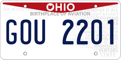 OH license plate GOU2201