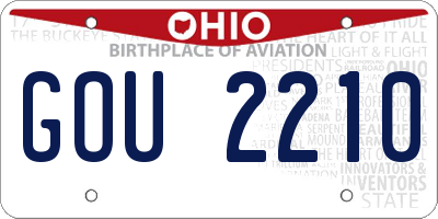 OH license plate GOU2210