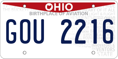 OH license plate GOU2216