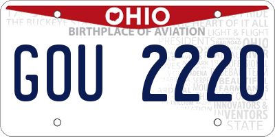 OH license plate GOU2220
