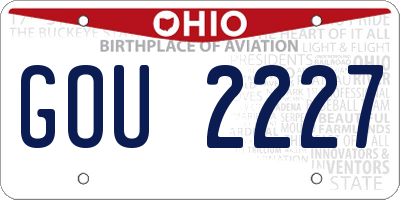 OH license plate GOU2227