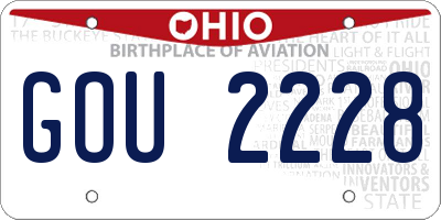 OH license plate GOU2228